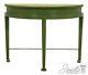 L52763ec Bausman Distressed Green Finish Demi Lune Table