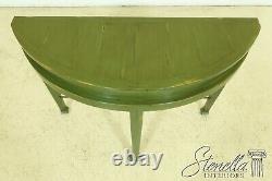 L52763EC BAUSMAN Distressed Green Finish Demi Lune Table