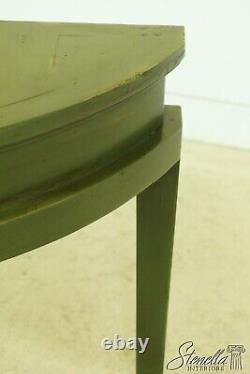 L52763EC BAUSMAN Distressed Green Finish Demi Lune Table