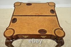 L53629EC MAITLAND SMITH Ball & Claw Mahogany Leather Games Table