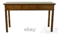 L53809EC ELDRED WHEELER 3 Drawer Tiger Maple Chippendale Console Table