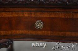 L61808EC English Chippendale Carved Mahogany Leather Top Games Table