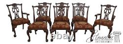 L65518EC Set of 8 ETHAN ALLEN Carved Mahogany Chippendale Dining Chairs