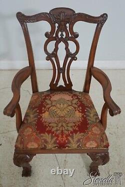 L65518EC Set of 8 ETHAN ALLEN Carved Mahogany Chippendale Dining Chairs