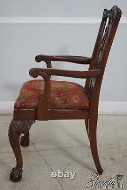 L65518EC Set of 8 ETHAN ALLEN Carved Mahogany Chippendale Dining Chairs