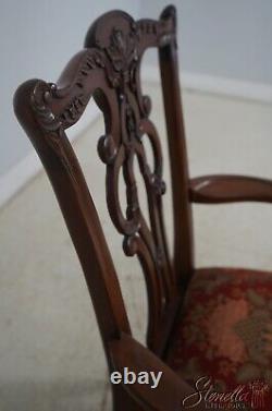 L65518EC Set of 8 ETHAN ALLEN Carved Mahogany Chippendale Dining Chairs