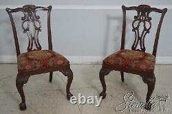 L65518EC Set of 8 ETHAN ALLEN Carved Mahogany Chippendale Dining Chairs