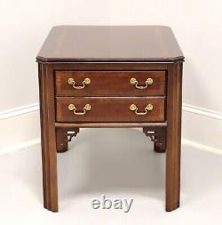 LANE Altavista Inlaid Mahogany Chippendale One-Drawer End Side Table