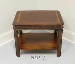 LANE Chippendale Style Inlaid Mahogany End Side Table
