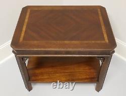 LANE Chippendale Style Inlaid Mahogany End Side Table