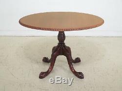 LF48334EC Round Chippendale Mahogany Clawfoot Center Dining Table