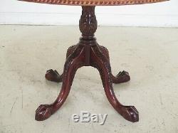 LF48334EC Round Chippendale Mahogany Clawfoot Center Dining Table