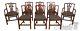 Lf64389ec Set Of 8 Vintage Chippendale Mahogany Dining Room Chairs