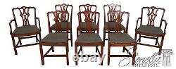 LF64389EC Set of 8 Vintage Chippendale Mahogany Dining Room Chairs