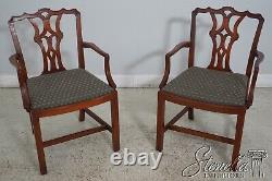 LF64389EC Set of 8 Vintage Chippendale Mahogany Dining Room Chairs