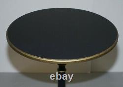 Lamp Side End Table With Ebonised Black Frames And Gold Gilt Wood Detailing