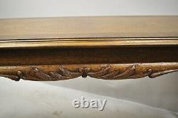 Lane Chinese Chippendale Banded Mahogany Ball & Claw 53 Console Sofa Hall Table