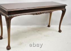 Lane Chinese Chippendale Georgian Mahogany Ball & Claw Console Sofa Hall Table