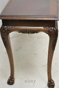 Lane Chinese Chippendale Georgian Mahogany Ball & Claw Console Sofa Hall Table