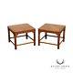 Lane Chinese Chippendale Style Pair Of Square Oak End Tables