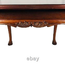 Lane Claw Foot Ball Chinese Chippendale Table Style 1435 05 Vintage Dark Wood