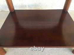 Lane Furniture Banded Mahogany Chippendale Style 2 Tier Side Table