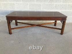Lane Furniture Banded Mahogany Chippendale Style Coffee Table