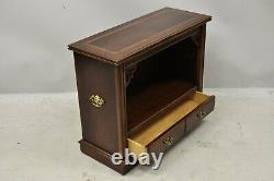 Lane Small Chinese Chippendale Banded Top Small 1 Drawer Console Hall Side Table
