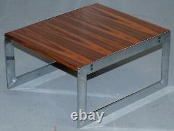 Large Circa 1960's Merrow Associates Rosewood & Chrome Nest Of Tables Great Size