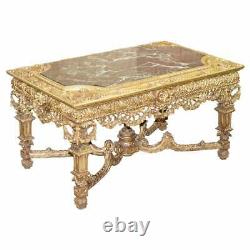 Large Important 19th Century Continetal Carved Giltwood And Marble Centre Table