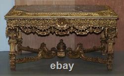 Large Important 19th Century Continetal Carved Giltwood And Marble Centre Table