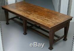 Large Irish Oak Refectory Scrub Table With Twin Stretchers Circa 1840 Dining