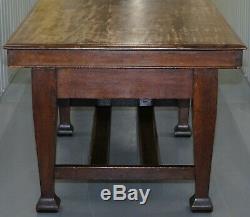 Large Irish Oak Refectory Scrub Table With Twin Stretchers Circa 1840 Dining