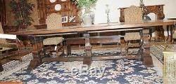 Large Oak Refectory Table Kitchen Dining Trestle Tables 10 Feet Long