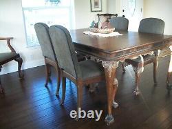 Late 1800 Antique Chippendale Mahogany 9 Piece Dining Set & 2 Server Sideboards