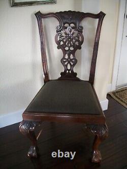 Late 1800's Early 1900's Antique Chippendale Mahogany 7 Piece Dining Set