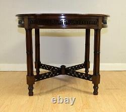 Late 19th Century Chippendale Style Round Occasional Table & Carved Stretchers
