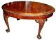Late 19th C. Chippendale Walnut & Burlwood Oval Ball-&-claw Foot Dining Table