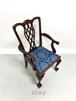 Late 20th Century Carved Mahogany Chippendale Armchair with Ball in Claw Feet