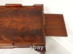 Late 20th Century Solid Flame Mahogany Chippendale Tea Table A