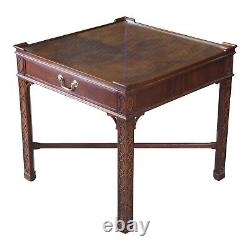 Late 20th Century Vintage Baker Chinese Chippendale Mahogany End Table