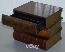 Leather Theodore Alexander Faux Scholars Books Large Side End Lamp Wine Table