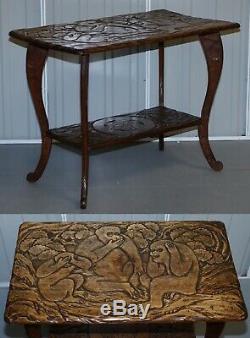 Liberty's London Three Monkey Hear See Speak No Evil Carved Coffee Side Table