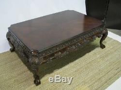 Lillian August For Drexel Heritage Heavily Carved Chippendale Style Coffee Table
