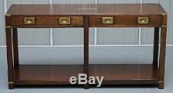 Lovely Kennedy Harrods Military Campaign Style Mahogany Console Table Sideboard