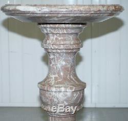 Lovely Large Solid Marble Side End Lamp Wine Occasional Centre Round Table