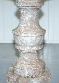 Lovely Large Solid Marble Side End Lamp Wine Occasional Centre Round Table