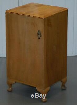 Lovely Light Walnut Bedroom Side Table 1960's With Single Drawer And Shelf