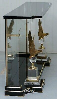 Lovely Rare Vintage Lucite Console Table With Bronzed Eagles Highly Decorative