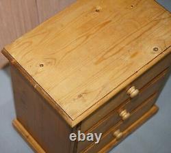 Lovely Small English Oak Vintage Circa 1960's Bedside Table Chest Of Drawers